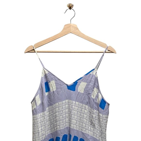 Addison For Anthropologie 100% Silk Slip Dress Blue Size M Coastal Beach Summer - Picture 6 of 13